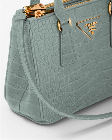 prada periwinkle bag|Periwinkle Blue Medium Prada Galleria Crocodile Leather Bag.